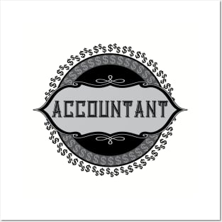 Accountant Dollar Signs Emblem Posters and Art